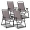 Outdoor Folding Sling Chairs Set Of 4 With Armrest And Backrest